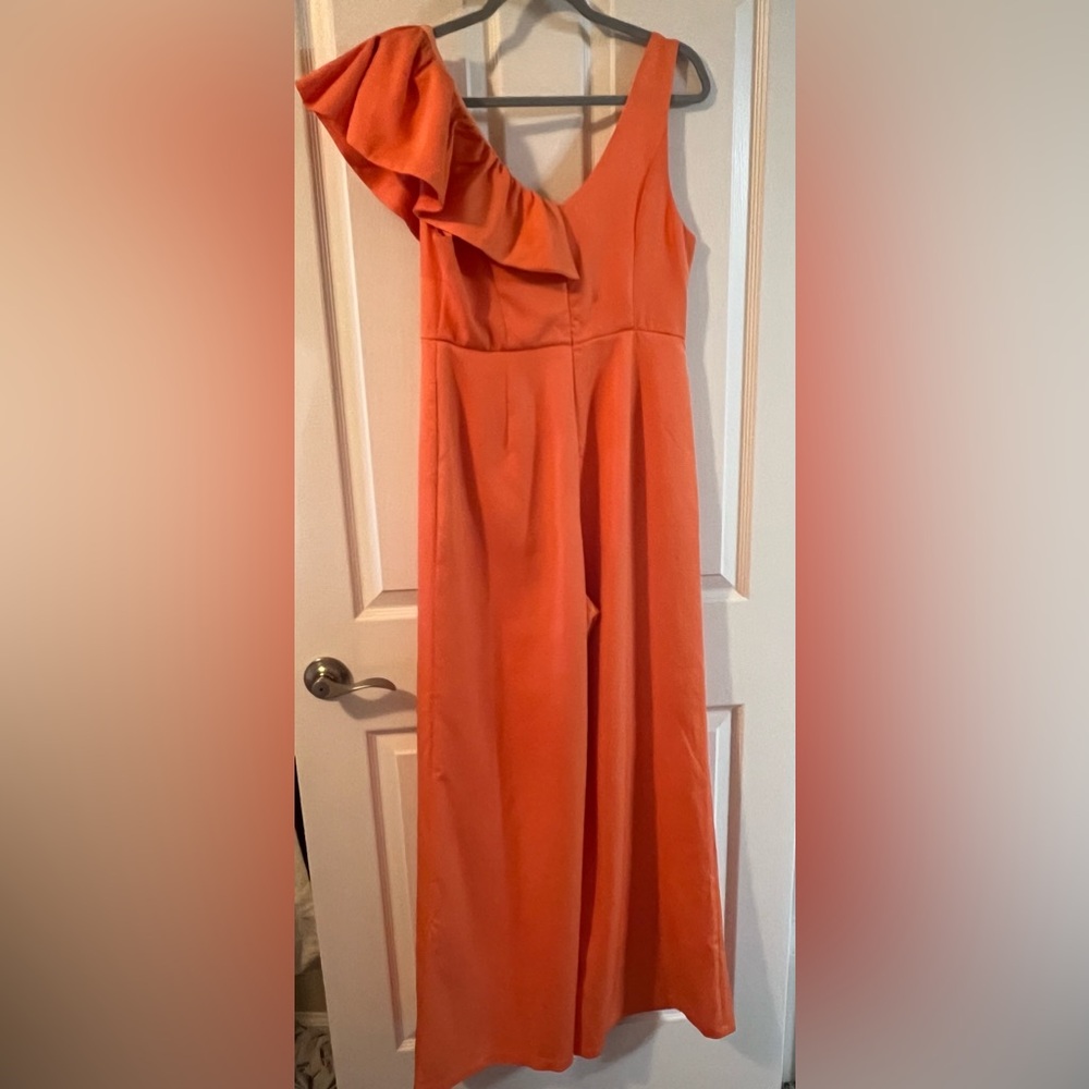 π 4 for $40 π DO+BE Orange Ruffle Jumpsuit - Picture 3 of 10
